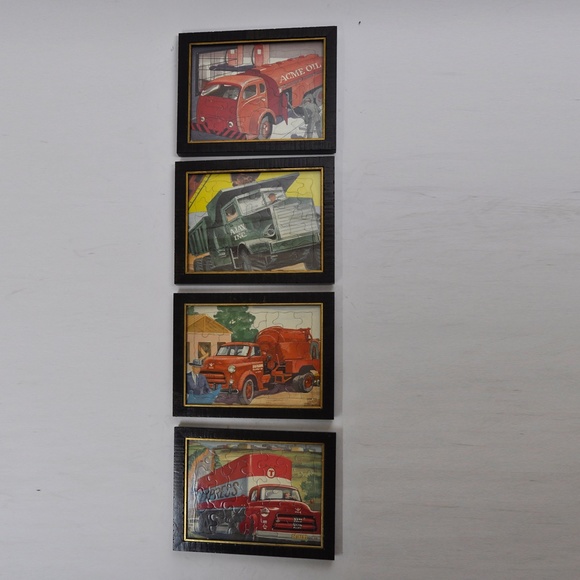 Vintage SIFO Toys 1954 Trucks Framed Puzzle Set - Picture 14 of 16